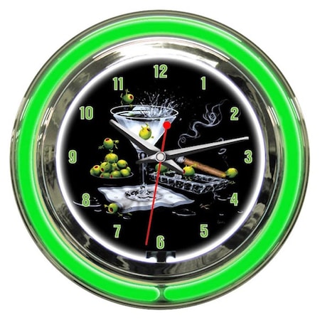 Continuum Olive Party II 14 in. Neon Clock CO2640721